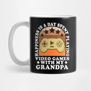 Happiness Quote Playing Video Games Grandchild Grandpa Mug